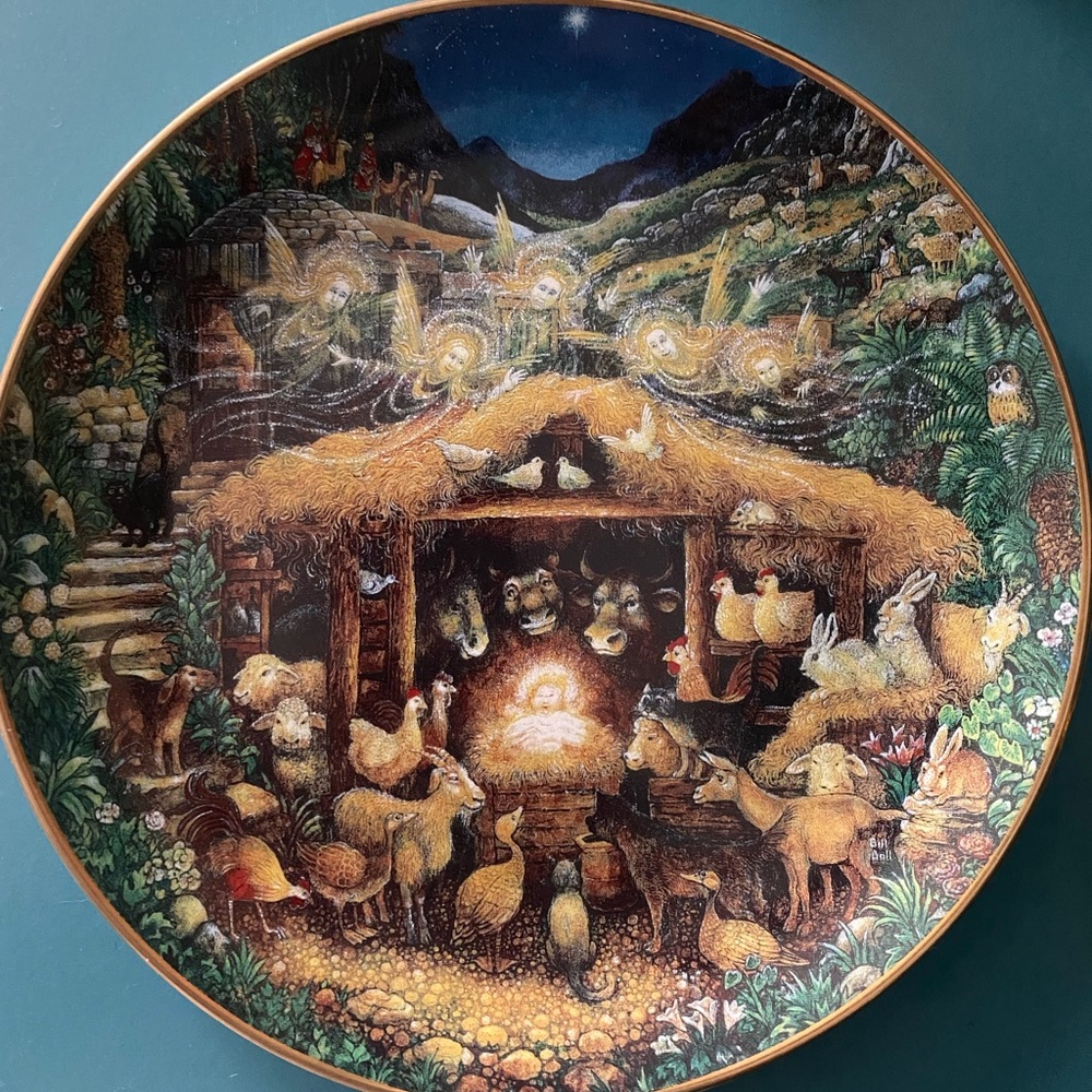 [Bill Bell] (Vintage) Away in a Manger Decorative Plate